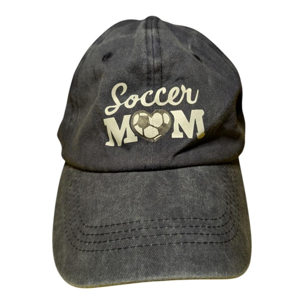 NEW Soccer Mom Cap Distressed Acid Wash Blue O/S Adjustable Hat